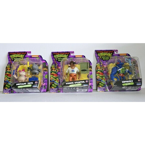 TMNT Mutant Mayhem Set Mutant Tots Young Splinter Super Fly NIB Sealed - Picture 2 of 16